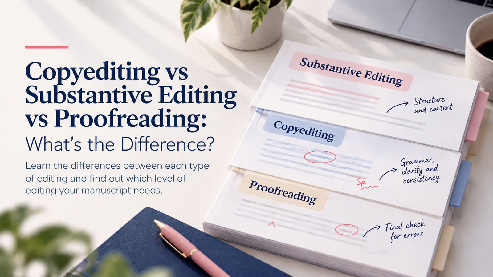 Copyediting vs Substantive Editing vs Proofreading: What’s the Difference? - Professional proofreading and editing services resource